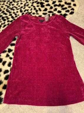 J.Jill Wearever boat-neck chenille tunic in beet